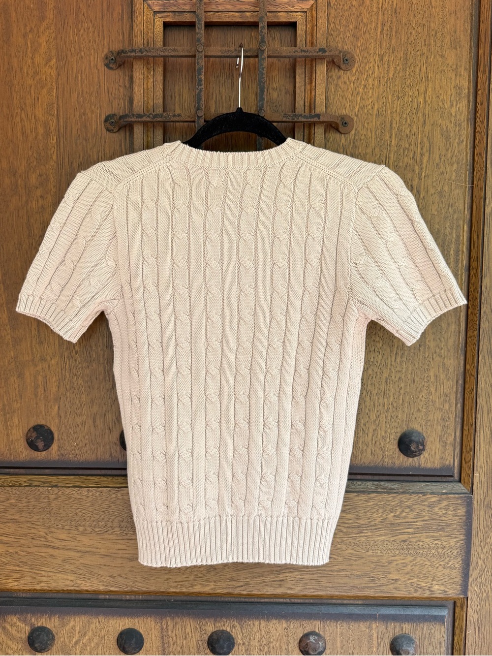 Ralph Lauren light brown Cable-Knit Short Sleeve Sweater Size XS - Picture 6 of 6
